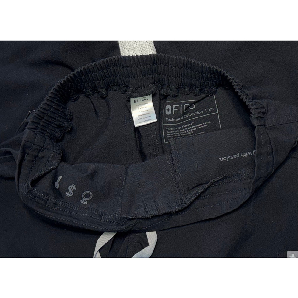 EUC FIGS Black Yola Skinny Scrub Pant Size Extra-Small - Picture 3 of 3